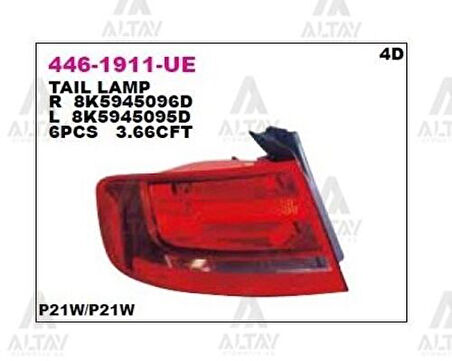 Depo 4461911RUE Stop Lambası Sağ A4 08-10 8K5945096D