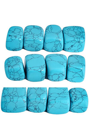 Sertifikalı Tamburlanmış Doğal Firuze Taşı Kütle Parça