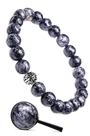 Sertifikalı Gümüş Aparatlı Fasetli Doğal Iyolit Doğal Taş Bileklik - Su Safiri