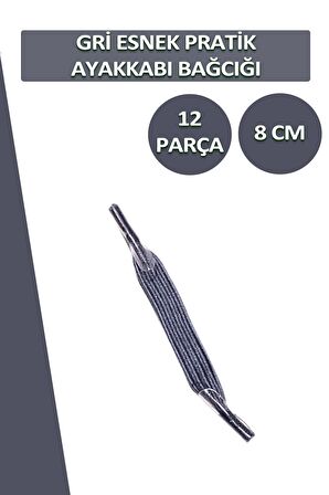 Lucky Yassı Esnek Pratik Elastik Ayakkabı Bağcık 1 Çift 12 Parça