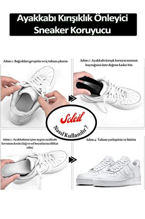 Sneakers Ayakkabı Kırışıklık Önleyici Koruyucu S 35-40 Uyumlu + Beyaz Ayakkabı Bağcığı