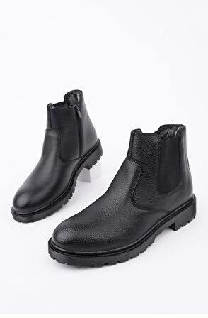 Muggo M104 Su&soğuk  Geçirmez Kürklü Garantili Sağlam  Kışlık Fermuarlı Kauçuk Taban Bot