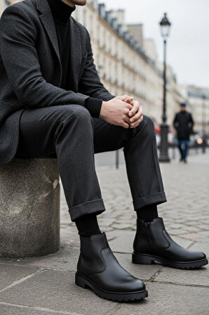 Muggo M104 Su&soğuk  Geçirmez Kürklü Garantili Sağlam  Kışlık Fermuarlı Kauçuk Taban Bot