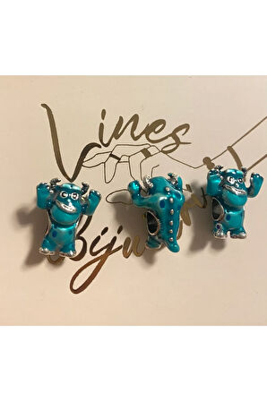 Pixar Sulley Charm 925 Ayar Gümüş