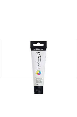 Daler Rowney System 3 Akrilik Boya 150ml 006 Zinc Mix White