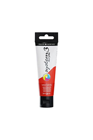 Daler Rowney System 3 Akrilik Boya 150ml 511 Cadmium Scarlet Hue