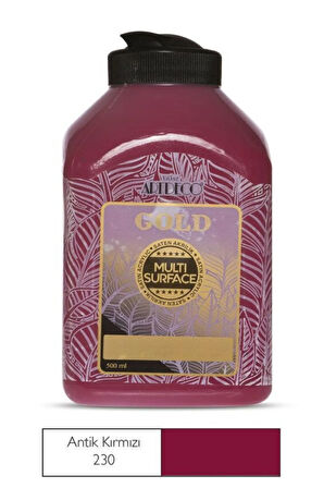 Gold Multi Surface Akrilik Boya 500 ml. 230 ANTİK KIRMIZI