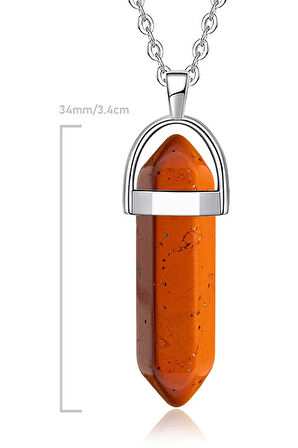 Sertifikalı Doğal Kahverengi Jasper Taşı Kolye