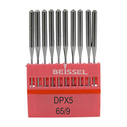 Beissel DPx5 Sanayi Tipi Düz makine Kalın dipli iğne 9/65 Numara SPI uçlu 10 Adet (1 Paket)