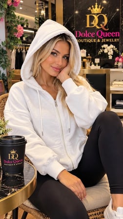 Kadın 3 İplik Az Şardonlu Kapüşonlu Fermuarlı Oversize Sweatshirt