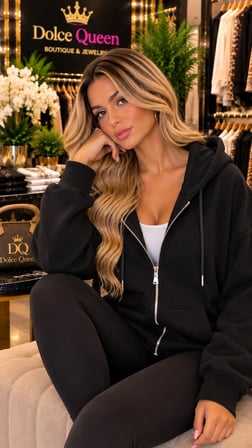 Kadın 3 İplik Az Şardonlu Kapüşonlu Fermuarlı Oversize Sweatshirt