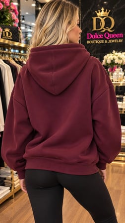 Kadın 3 İplik Az Şardonlu Kapüşonlu Fermuarlı Oversize Sweatshirt