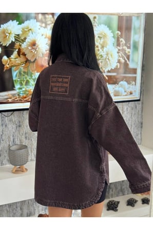 Kadın Oversize Yıkamalı Denim Gömlek Ceket – Yeni Sezon Trend Model ????