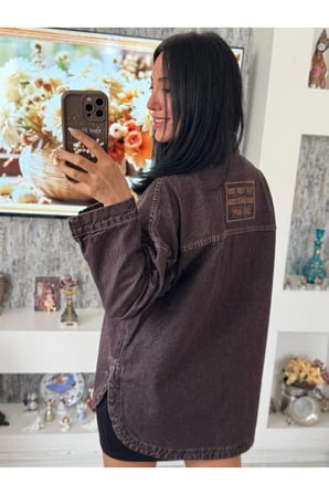 Kadın Oversize Yıkamalı Denim Gömlek Ceket – Yeni Sezon Trend Model ????