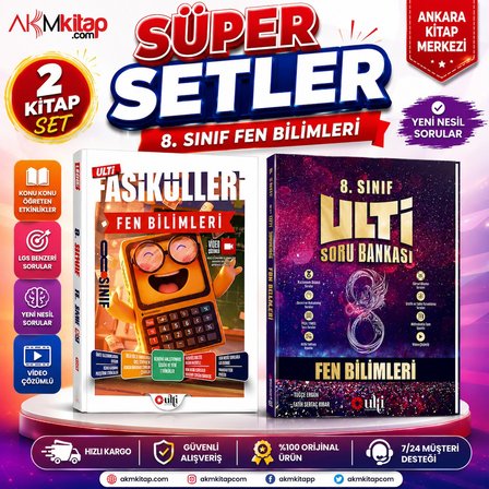 Ulti Yayınları 8. Sınıf Fen Bilimleri Ulti Fasikülleri ve Soru Bankası Seti 2 Kitap