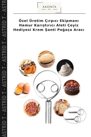 Özel Üretim Çırpıcı Ekipmanı Hamur Karıştırıcı Aleti Çeyiz Hediyesi Krem Şanti Poğaça Aracı