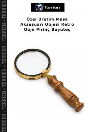 Özel Üretim Masa Aksesuarı Objesi Retro Obje Pirinç Büyüteç