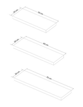 Glow Furniture Çizgi Uçan Duvar Rafı Beyaz