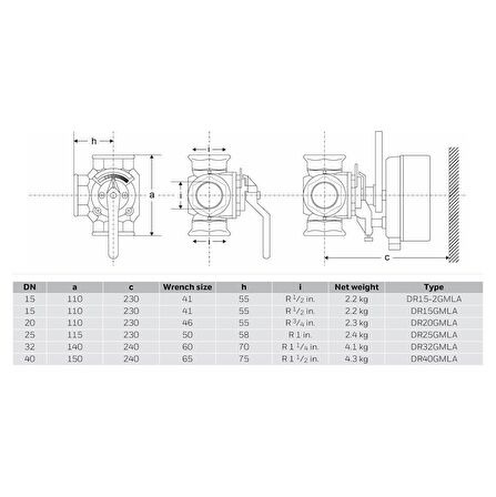 Resideo Centra Üç Yollu Dişli Motorlu Vana DN40 - DR40GMLA