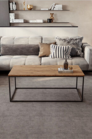 Metal Ayaklı Orta Sehpa Dekoratif Modern Sehpa 110x55cm