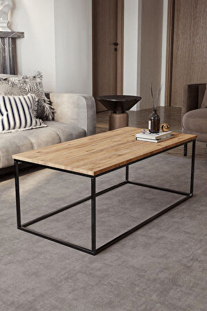 Metal Ayaklı Orta Sehpa Dekoratif Modern Sehpa 110x55cm