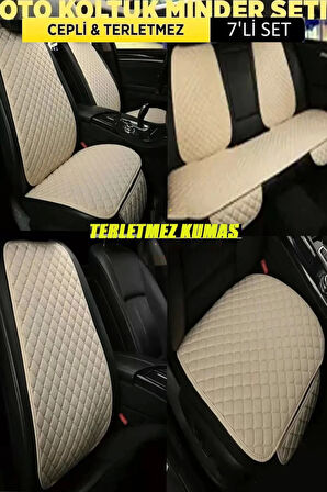 Renault Koleos Terletmez Kumaş MinTerletmez Kumaş 7 Parça Full Takım Bej-bej