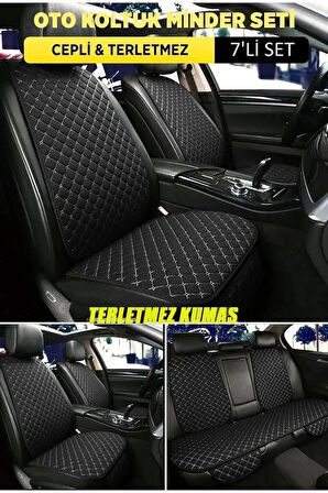 Ssangyong Rexton Terletmez Kumaş MinTerletmez Kumaş 7 Parça Full Takım siyah-beyaz