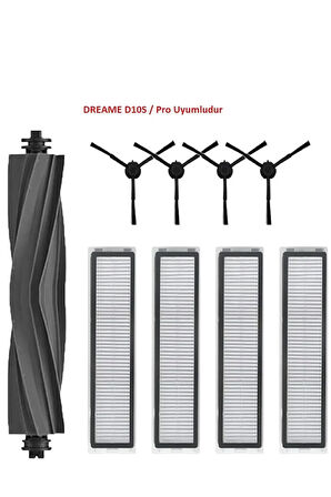 Dreame D10s / D10s Pro Robot Vacuum Cleaner Uyumlu Yedek Fırça Filtre