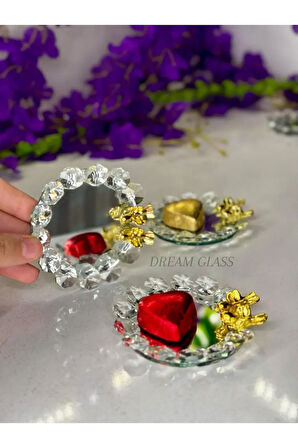 Dream Glass 6 Kişilik Kuş Detaylı Aynalı Lokumluk