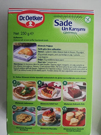 DR. OETKER GLUTENSİZ SADE UN KARIŞIMI 