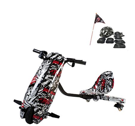 Citymate Drift Car Elektrikli Kaykay Drift Scooter DriftKart Bluetooth Grafiti Desenli Kasa