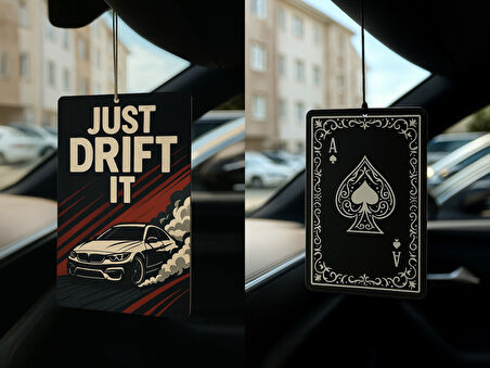 Just Drift It ve Maça As - İkili Oto Kokusu - Dekoratif Araç Kokusu ve Aksesuarı