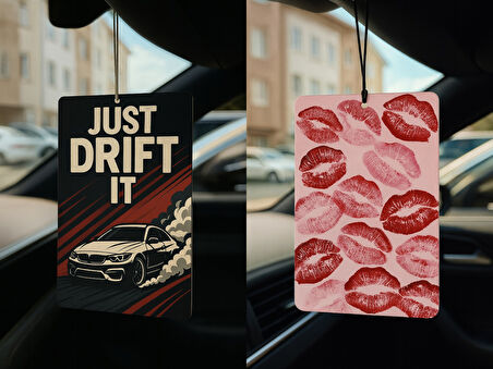 Just Drift It ve Öpücük - İkili Oto Kokusu - Dekoratif Araç Kokusu ve Aksesuarı
