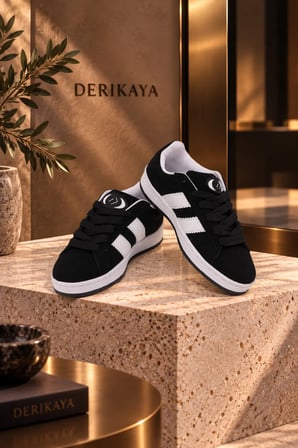 Kadın Siyah Bağcıklı Düz Taban Günlük Sneaker Spor Ayakkabı