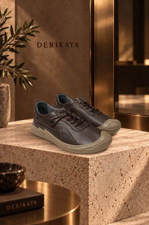 Urban Erkek Kahverengi Delikli Yan Panel Detaylı Bağcıklı Sneaker
