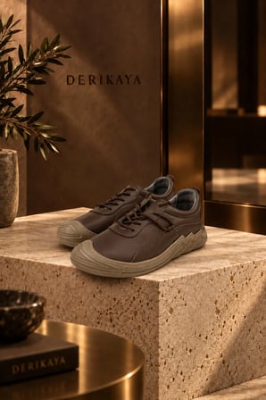 Urban Erkek Kahverengi Delikli Yan Panel Detaylı Bağcıklı Sneaker