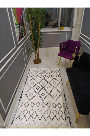 Kilim Desenli Kaymaz Tabanlı Yıkanabilir Leke Tutmaz Dokuma Taban Halı