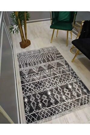 Kaymaz Leke Tutmaz Yıkanabilir Kilim Desenli Dokuma Taban Halı