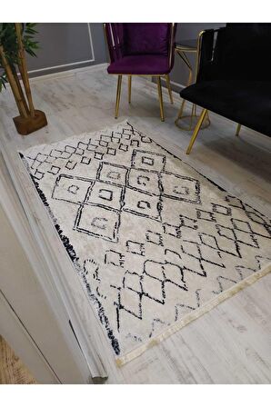 Kaymaz Leke Tutmaz Yıkanabilir Iskandinav Kilim Desenli Dokuma Taban Halı