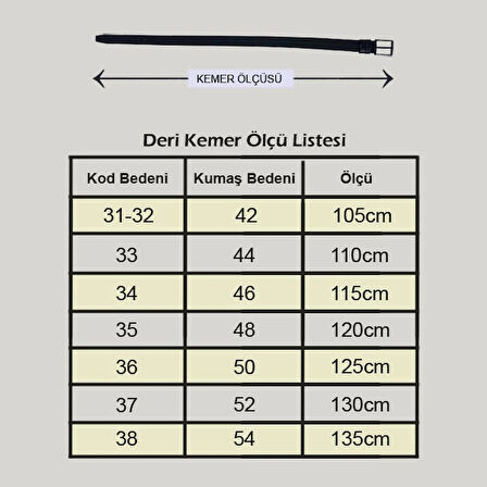 Erkek %100 Hakiki Deri Kemer 4cm