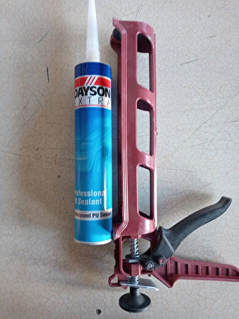 Plastik Silikon Tabancası + Dayson Siyah PU Silikon