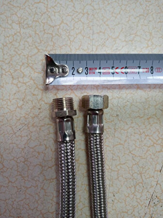 2 ADET 100 CM 3/8 NİPELLİ ÇELİK ÖRGÜLÜ FLEX BAĞLANTI HORTUMLARI