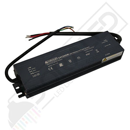 24 Volt 8,3 Amper IP67 Su Geçirmez Dış Cephe Led Adaptör 200 Watt