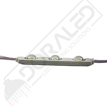 12 Volt GünIşığı 1,5 Watt 3 lü Lensli 2835 Reklamcı Modül (10 Adet)