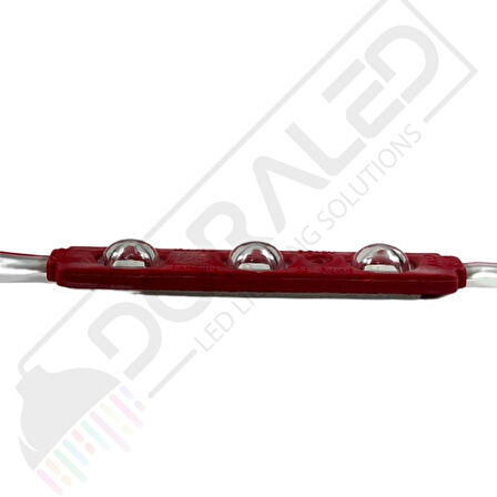 12 Volt Kırmızı 1,5 Watt 3 lü Lensli 2835 Reklamcı Modül (10 Adet)