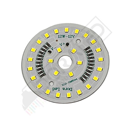 12Volt 12Watt Smd 5630 Ledli Led Modül Beyaz 10mm Delik Çaplı 12V 12W Avize Ledi 60mm(3 Adet)
