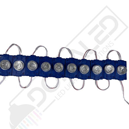 12 Volt Mavi 1,5 Watt Tekli Lensli 3030 Reklamcı Modül IP65 (10 Adet)