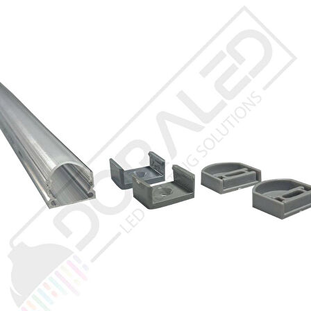 Alüminyum Boş Kasa Led Profil Yerli Kasa Şeffaf Cam 100Cm