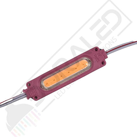 12 Volt Pembe 3 Watt 3’lü Lensli 3030 Reklamcı Modül (10 Adet)