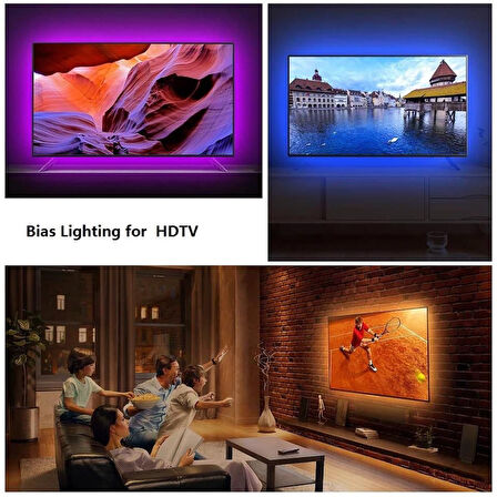 Televizyon Monitör Arkası Kumandalı Rgb Şerit Led 1 Metre 